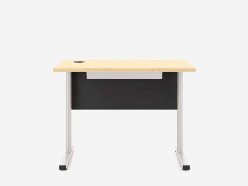 Schreibtisch Nowy Styl E10 Frontansicht mit Sichtblende und Kabeldurchlass