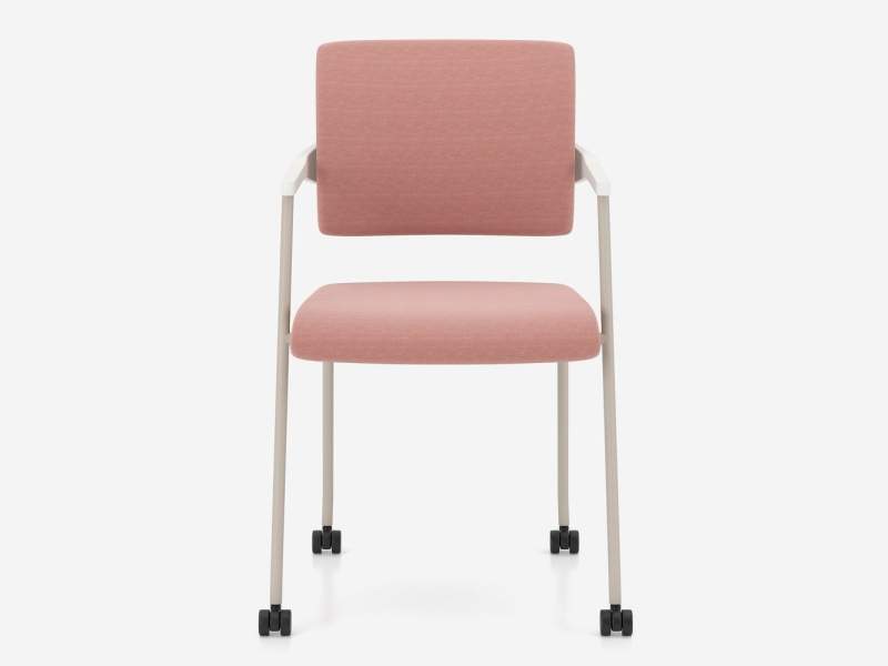 Nowy Styl 2ME Konferenzstuhl mit Rollen und Armlehnen in rosa Ausführung