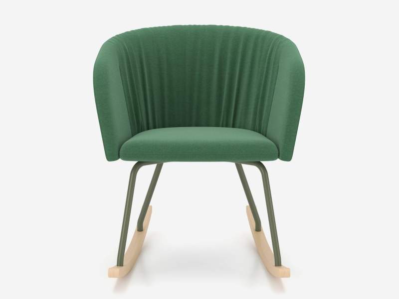 Nowy Styl Naudu Loungesessel mit Kufengestell und gepolsterter Sitzschale
