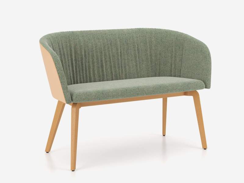Nowy Styl Naudu Sofa mit Holzgestell und gepolsterter Sitzschale