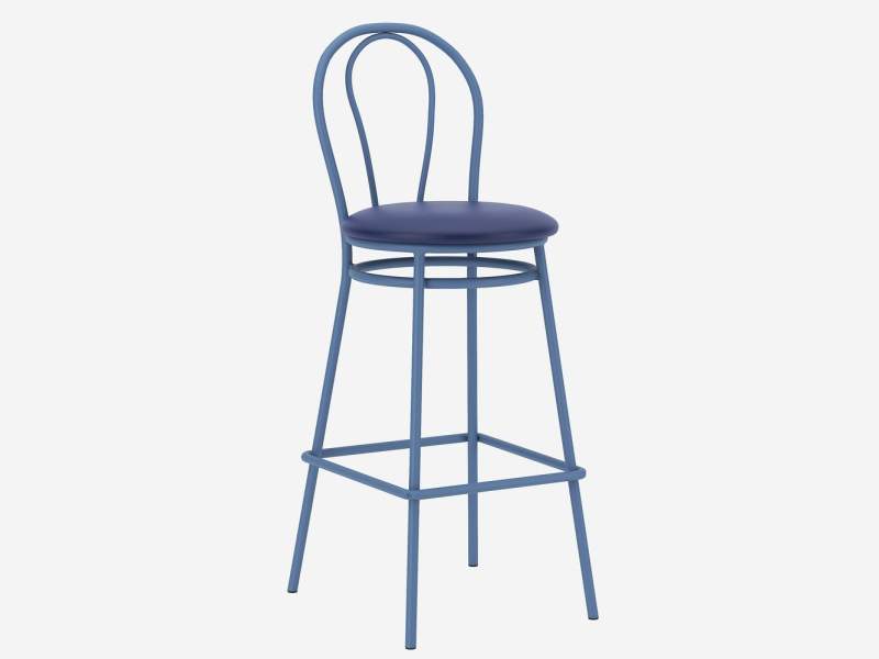 Barhocker SOHOS by Nowy Styl Tulipan mit gebogener Rückenlehne im Retrostil für Bartheken