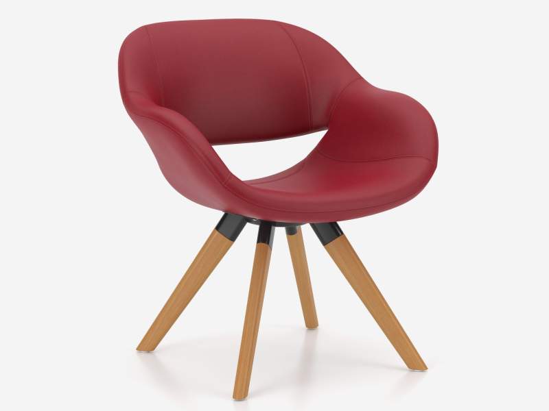 Loungesessel Kusch+Co Volpe mit gepolsterter Sitzschale und Holzgestell