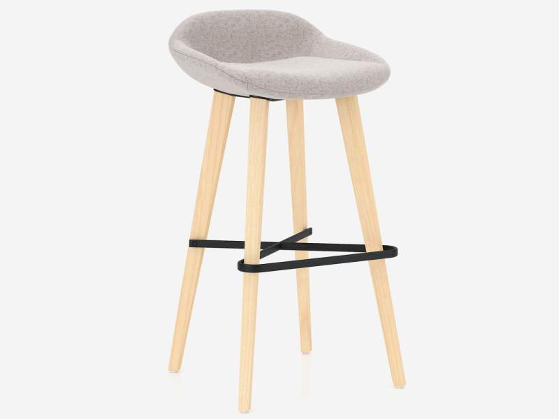Barhocker Kusch+Co Lupino mit gepolsterter Sitzschale und Holzgestell mit Fußstütze
