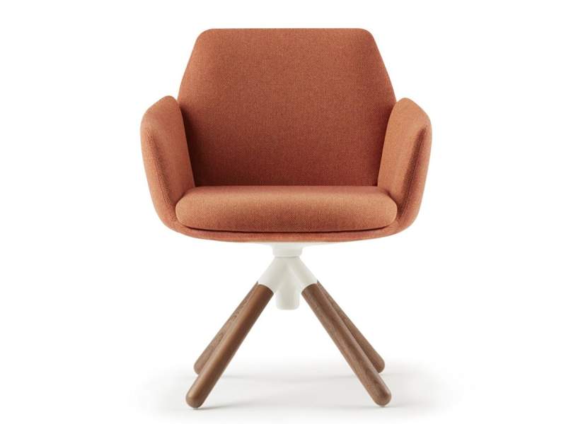 Besucherstuhl HAWORTH Poppy mit gepolsterter Sitzschale und vierstrahligem Holzgestell