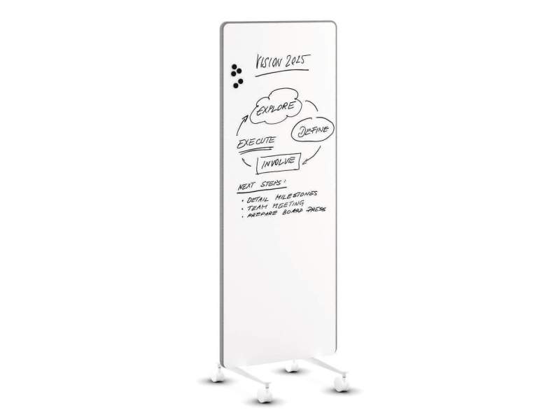 Mobiles Whiteboard Wilkhahn Confair Next Whiteboard mit schmalem Format auf Rollen