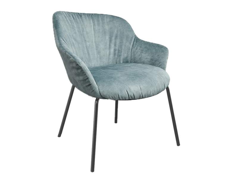 Loungesessel Connection Rollie mit gepolsterter Sitzschale und Metallgestell