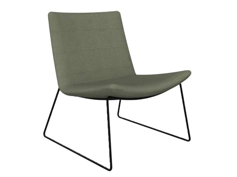 Loungesessel Connection Swoosh mit schwarzem Drahtgestell