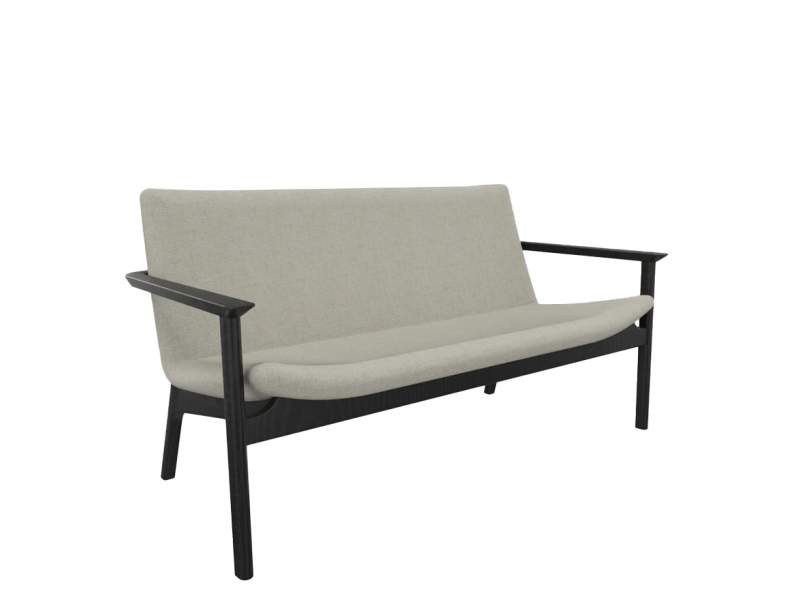 Loungesofa Connection Swoosh mit Armlehnen und schwarz gebeiztem Holzgestell