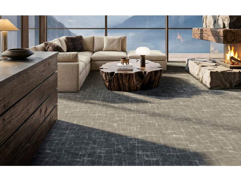 Object Carpet Granite Teppichboden in einem Wohnbereich mit mineralisch anmutender Struktur