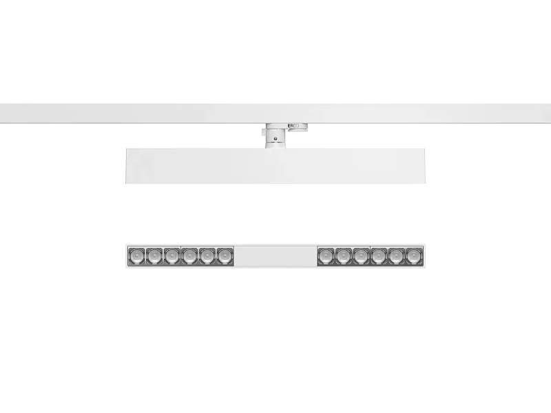 ERCO Compar linear Stromschienen-Downlight mit linearer Lichtaustrittsfläche für die Bürobeleuchtung