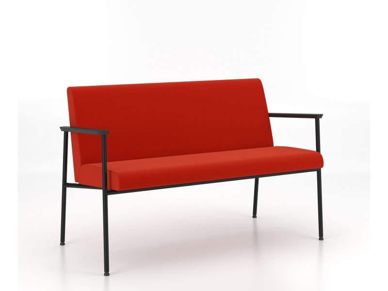Zweisitzer-Sofa Nowy Styl Ozone mit gepolsterter Sitz- und Rückenfläche sowie schlankem Metallgestell