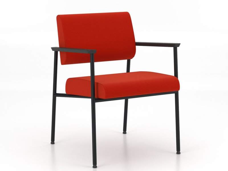 Loungesessel Nowy Styl Ozone mit gepolsterter Sitz- und Rückenfläche, Armlehnen und schlankem Metallgestell