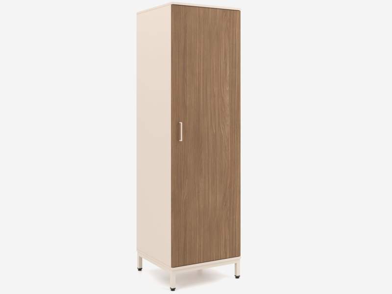 Garderobenschrank Nowy Styl K42 mit hoher Flügeltür, Bügelgriff und erhöhtem Metallgestell
