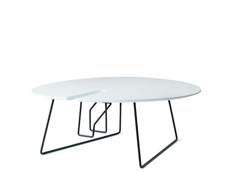 Design Beistelltisch weiß rund Beistelltische rund weiß, Skandiform, Pond