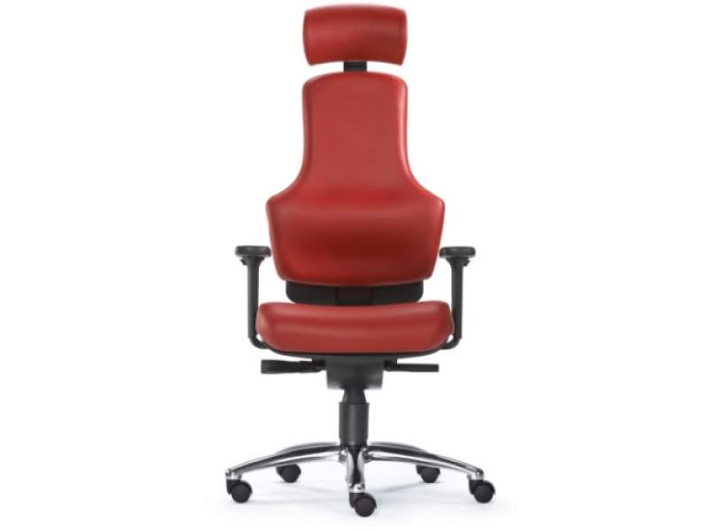 Chefsessel,Kopfstützte Leder rot, Bürostuhl | Bürodrehstuhl Leder rot, Sitwell Steifensand ORTHOLETIC BALANCE
