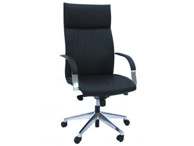 Chefsessel Stoff schwarz Kopfstütze, Nackenstütze Bürodrehstuhl Armlehne BWW 3913