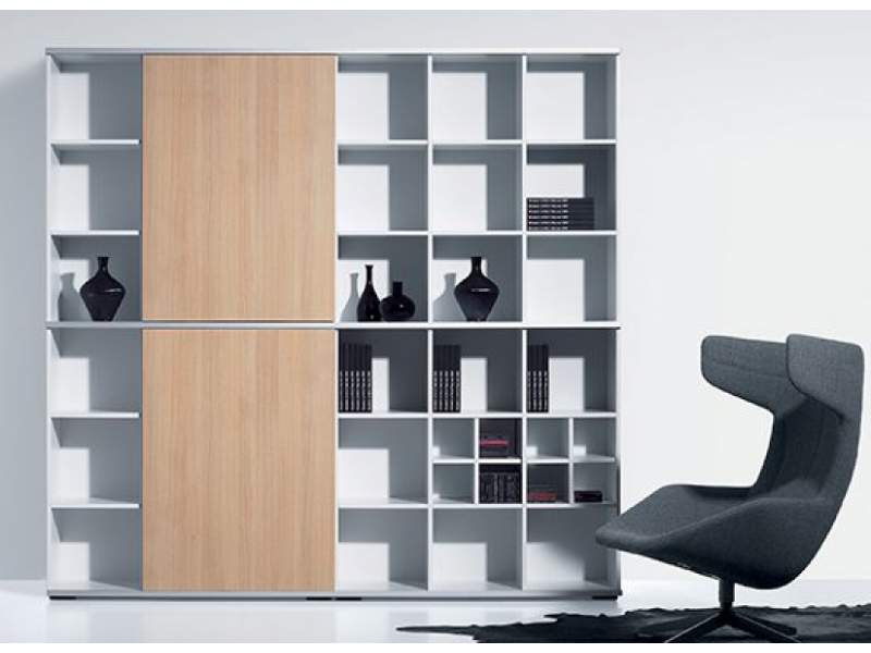 Regalschrank Fächer großes Büroregal weiß, Planmöbel, corpus-c