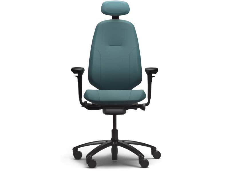 Bürostuhl ergonomisch  Bürodrehstuhl grün mit Armlehnen mit Kopfstütze, Flokk, RH Mereo 300