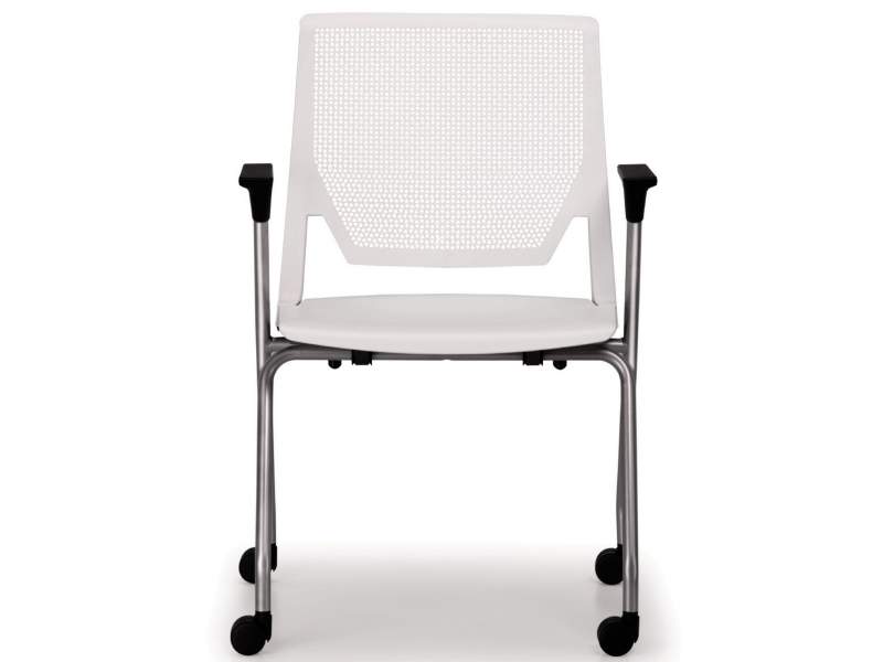 Besucherstuhl weiß Besucherstüle Konferenzstühle mit Rollen fahrbar HAWORTH, Comforto 62