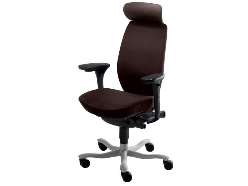 Chefsessel Leder Stoff schwarz Kopfstütze, Nackenstütze Bürodrehstuhl Armlehne, Kinnarps, 9000