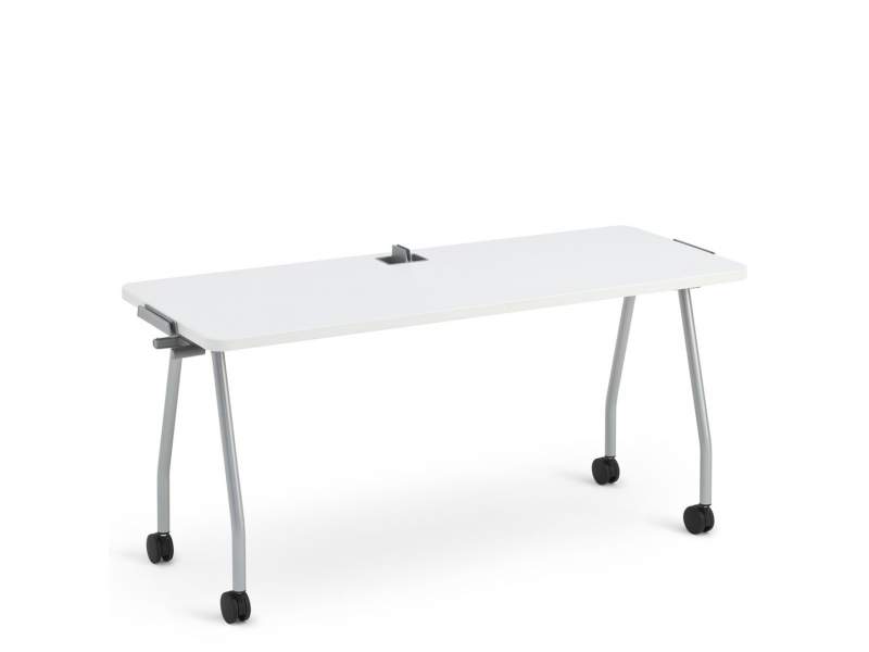 Weißer Schreibtisch auf Rollen Büro kleine Schreibtische mobil, Steelcase, Verb