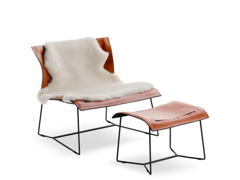 Loungemöbel Leder braun Loungesessel Büro Design Walter Knoll, Cuoio Lounge