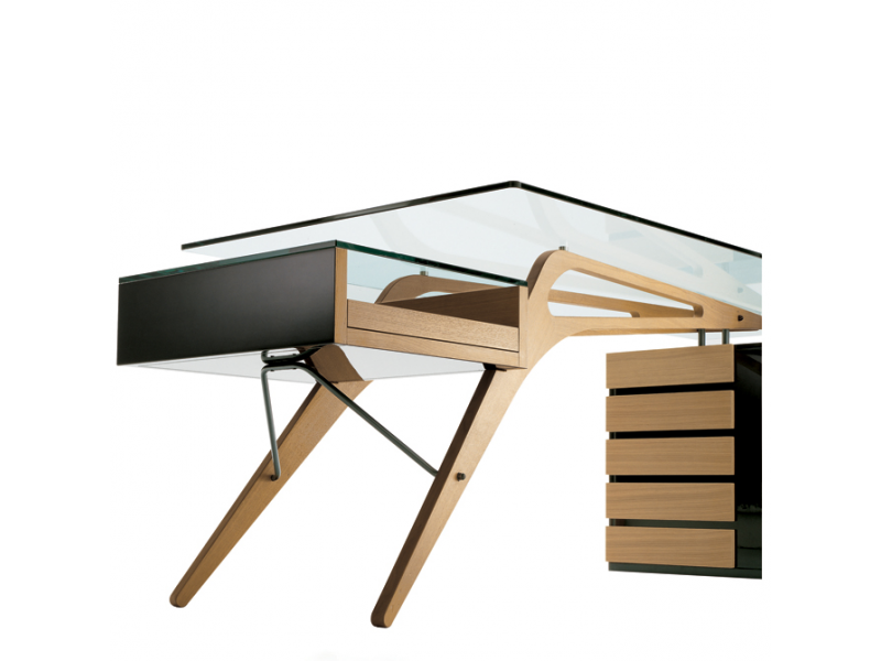 Filigraner Schreibtisch Holz Büromöbel Home Office Tisch, Holz Schreibtische Design Zanotta, Cavour