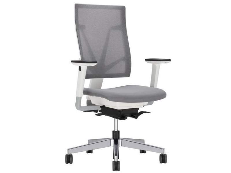 Ergonomischer Bürostuhl grau Bürodrehstuhl Stoff, Nowy Styl, 4ME
