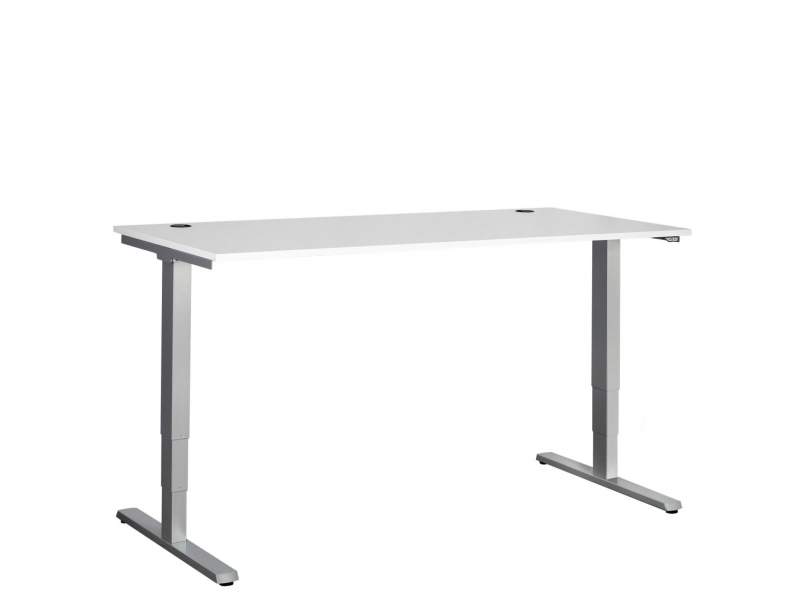 Höhenverstellbarer Schreibtisch weiß Ergonomie Büro Schreibtische ergonomisch, Sara, Smart - T-Fuss - Sitz-Stehhtisch