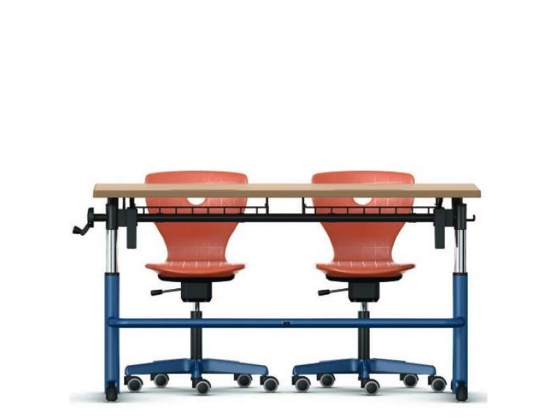 Höhenverstellbarer Schülertisch Höhenverstellbarer Schreibtisch Holz, mitwachsender Schultisch, Seminartisch klein, VS, Ergo-III