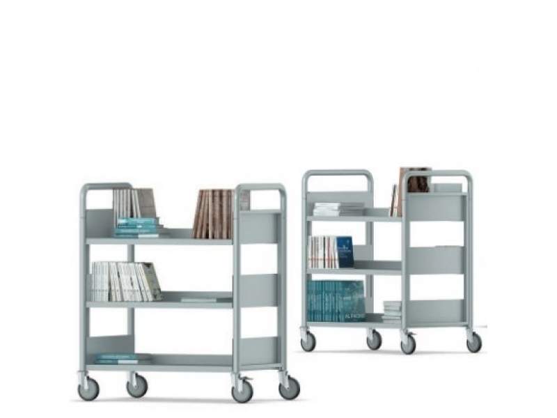 Rollregale | Bibliotheken, VS, Libro-Steel Bücherwagen