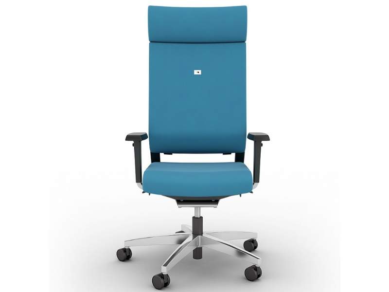 Bürostuhl  Bürodrehstuhl hoher Rücken Stoff blau, viasit, impulse Chefsessel