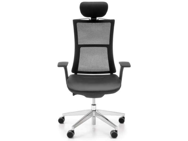 Ergonomischer Bürostuhl mit Kopfstütze schwarz, profim, Violle