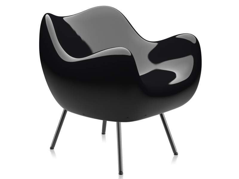Design Loungesessel Cocktailsessel schwarz Kunststoff, VZOR, RM58 Classic