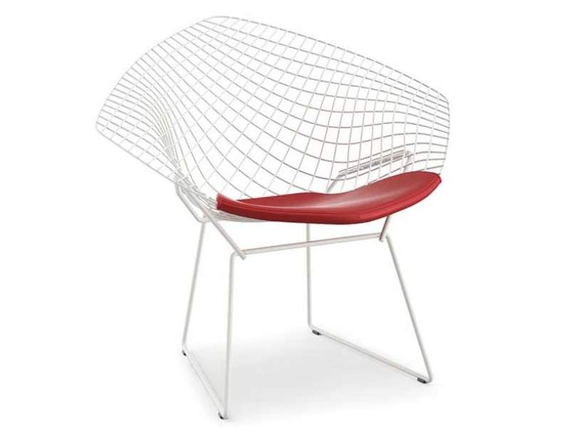 Clubsessel Design Loungesessel Metall weiß Loungemöbel, Knoll International Studio, Bertoia Diamond Chair