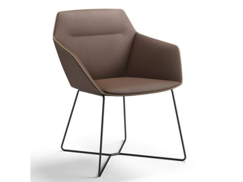 Lounge Sessel Büro Clubsessel Stoff braun Loungemöbel Brunner, ray soft
