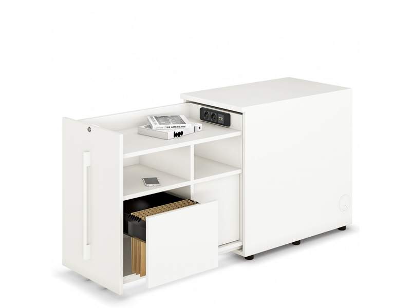 Aktenschrank weiss Sideboard Büro Hängeregister, fm Büromöbel, Orgacontainer