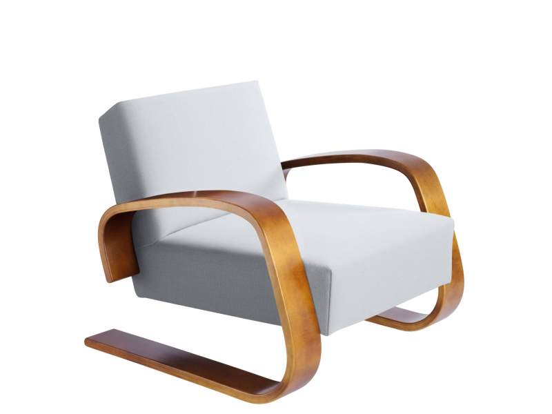 Clubsessel grau Loungesessel Stoff gepolstert Loungemöbel Artek, Armchair 400 “Tank“