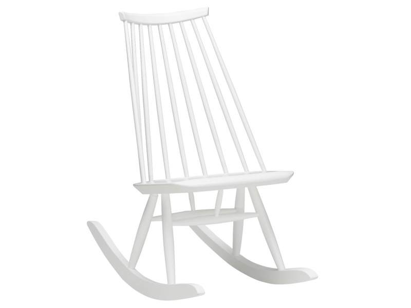 Design Holzstuhl weiß Loungestuhl Design Loungemöbel Artek, Mademoiselle Rocking Chair