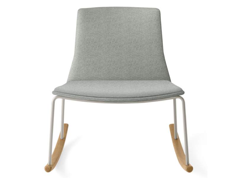 Schaukelstuhl grau stoff gepolstert Lounge Loungesessel Coalesse Montara650