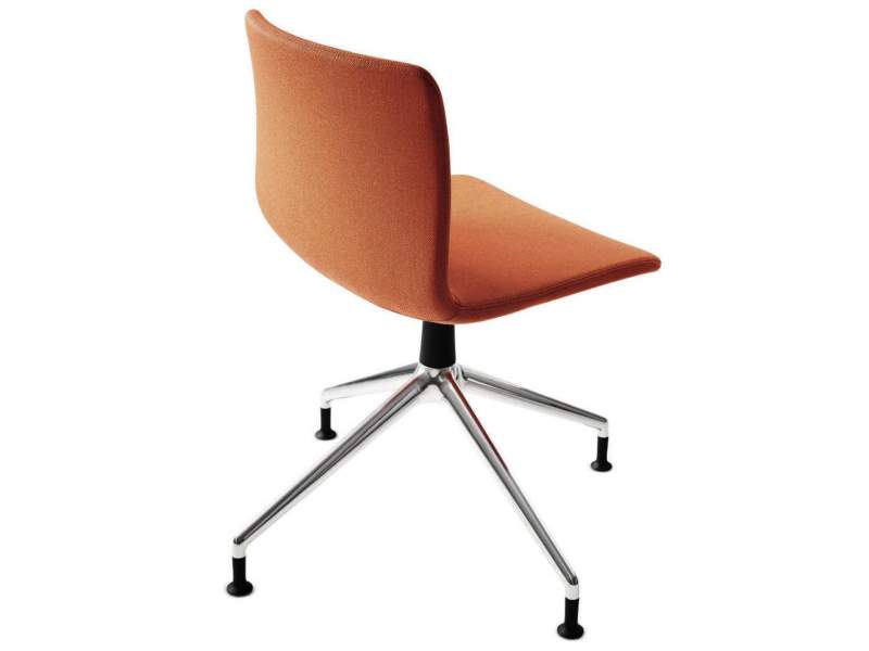 Konferenzstuhl Besucherstuhl Seminarstuhl orange ohne Armlehnen Stoff gepolstert 4stern Konferenzstühle Wilkhahn Polsterstuhl Pep