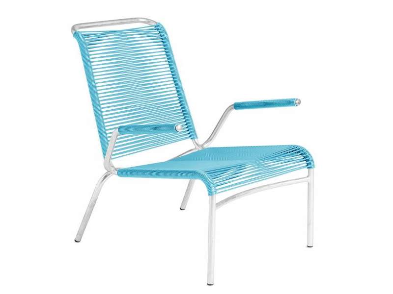 blau Sessel Rundstahlrohr Embru Altorfer Lounge Sessel