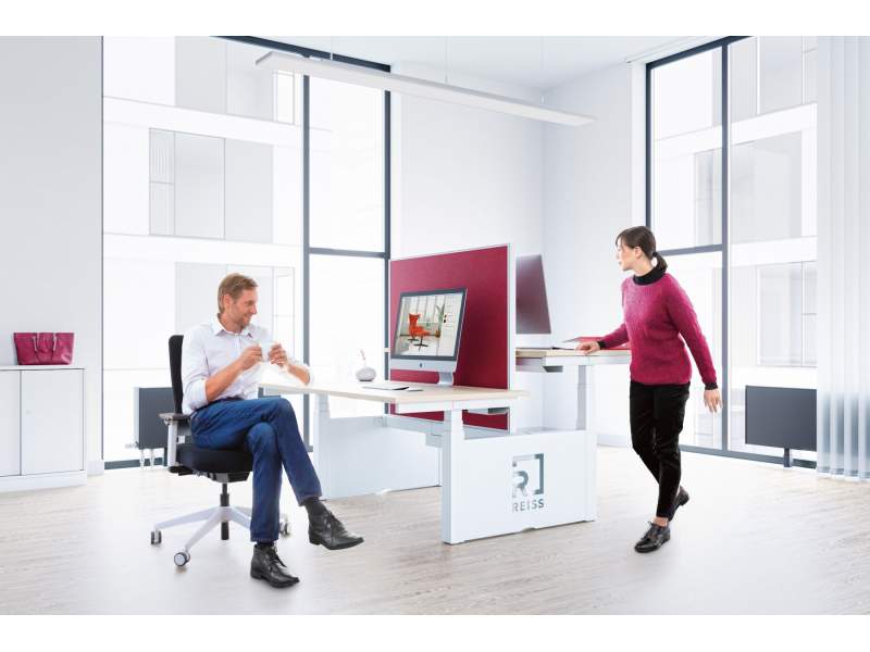 Höhenverstellbarer Schreibtisch elektrisch ergonomische Schreibtische Team-Tisch Sitz-Stehtisch Büro Reiss Avaro Q Bench
Doppelarbeitsplatz
höhenverstellbar
Sanft-Anlauf/Sanft-Stopp
