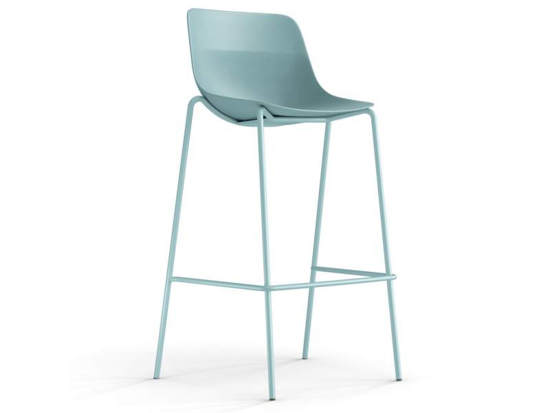 Barhocker türkis Barstuhl Cafeteria Kunstoff Stahl Brunner crona light