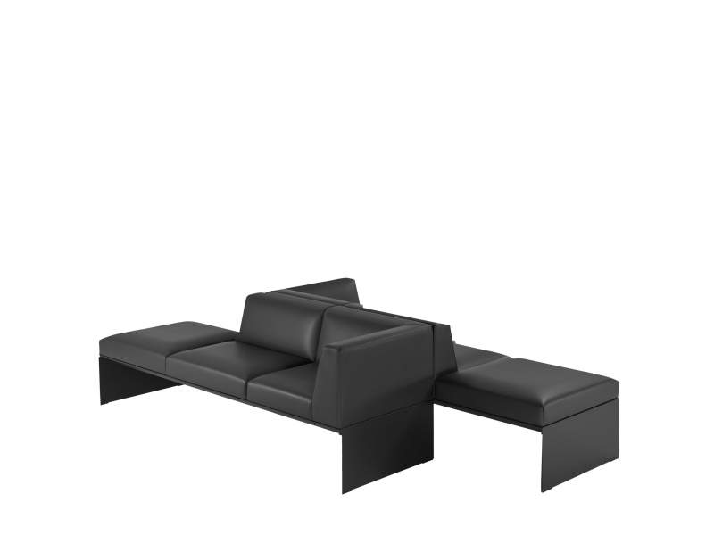 Modulare Sofas Lounge schwarz Leder banc Loungesystem