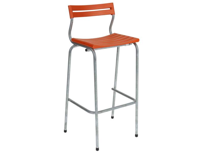 Barhocker rot Barstuhl Kunstoff Gestell feuerverzinkt moobel BARmax