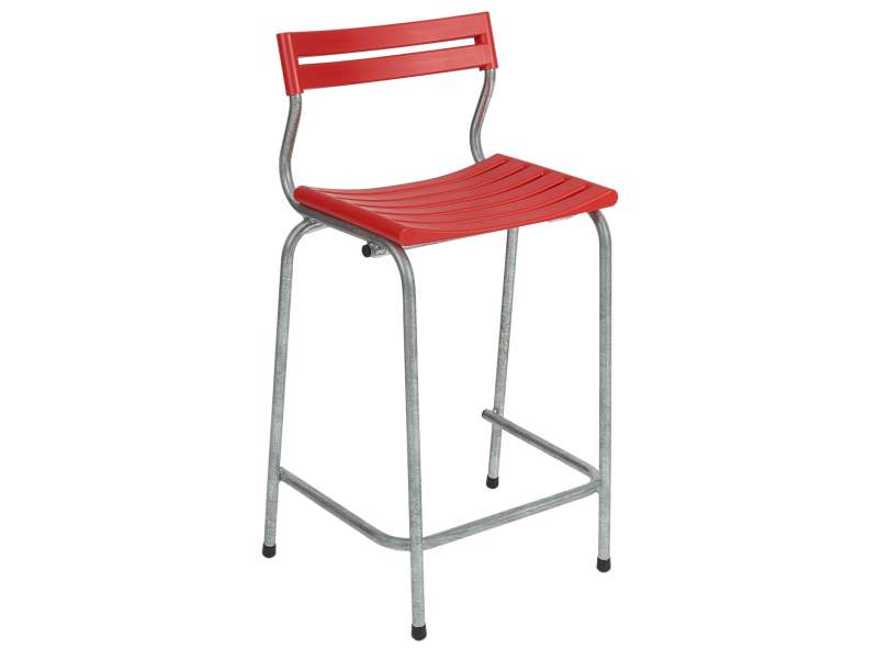 kleiner Barhocker rot Barstuhl Kunstoff Gestell feuerverzinkt moobel BARmax small
