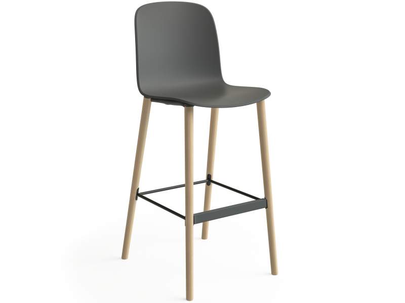 Barhocker mit 4 Füssen Barstuhl Holz Steelcase Cavatina