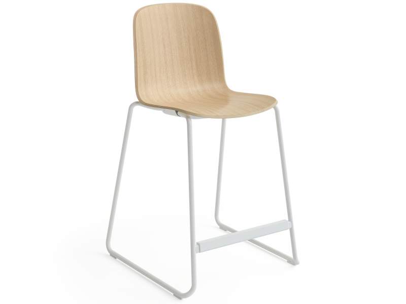 Barhocker mit Kuffengestell Barstuhl Holz Steelcase Cavatina