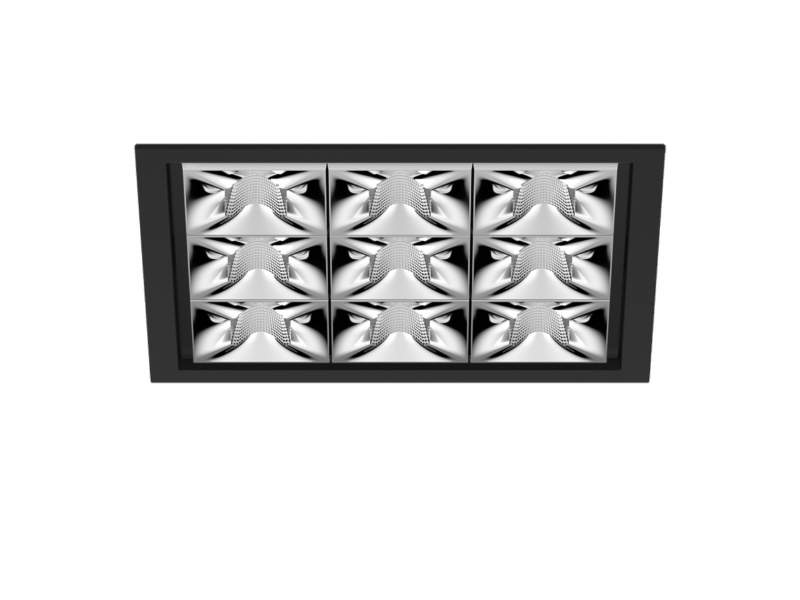 Quadratischer Einbau-Multi-Downlight Deckenleuchten LED Deckenlampe Design Bürolampe Decke schwarz XAL Unico Q9